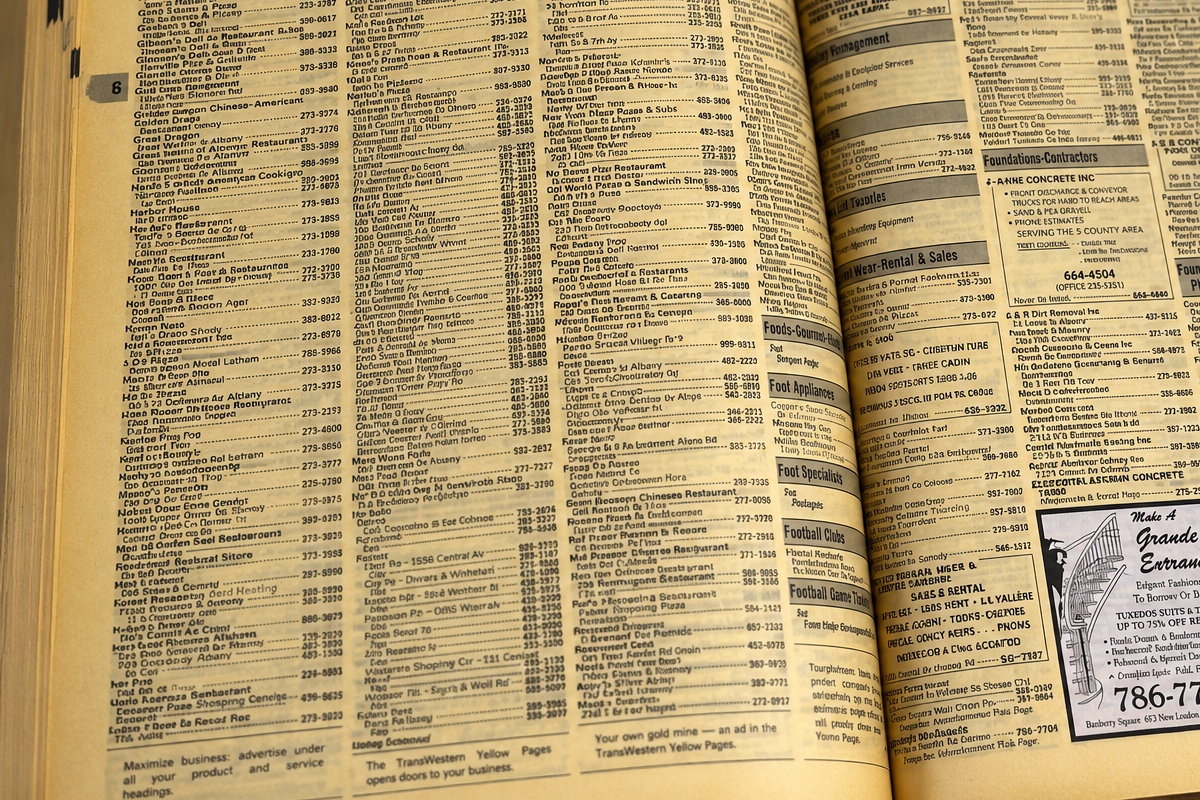 THE ROLLOUT — Yellow Pages Directory Open Yellow Pages directory representing traditional local business discovery.
