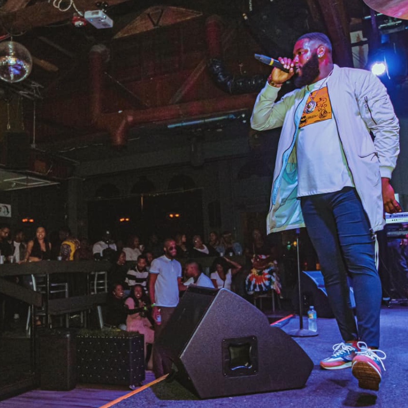 THEBLKLBL Live Performance THEBLKLBL artist Raysean Brown performing live on stage