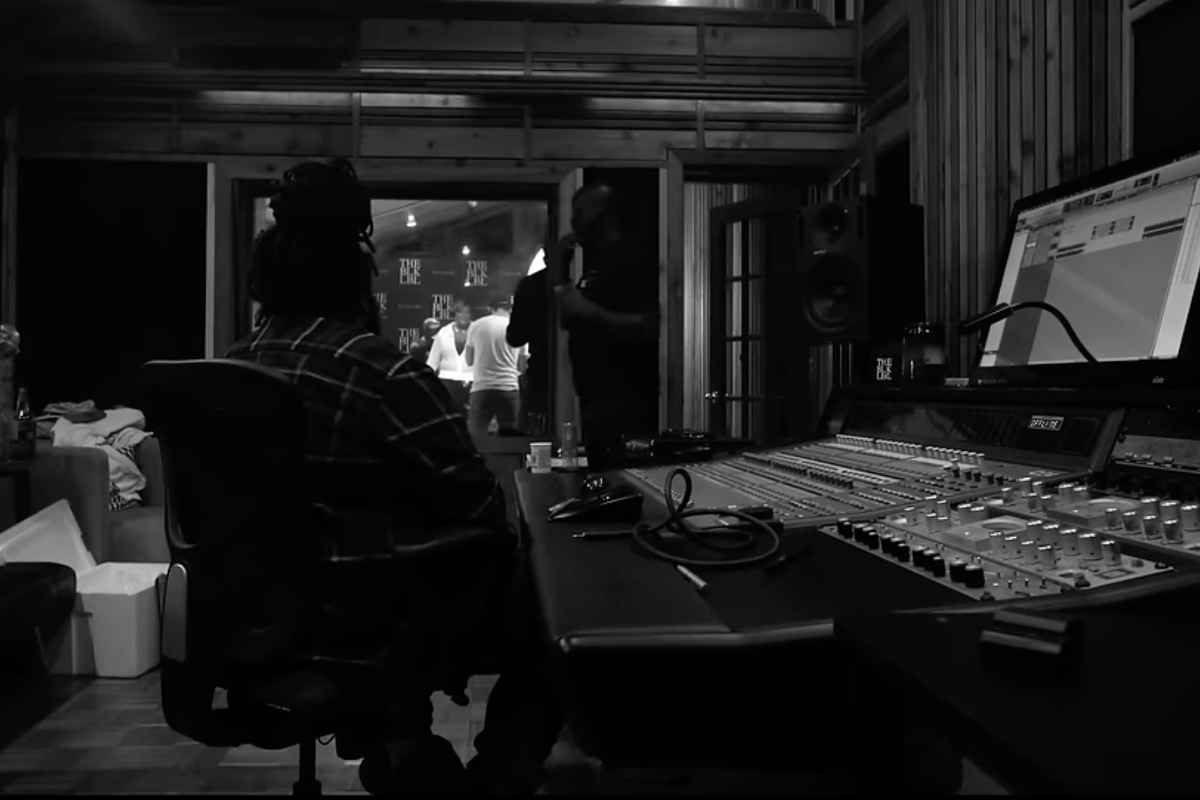 THEBLKLBL Recording Studio THEBLKLBL artist working in a recording studio